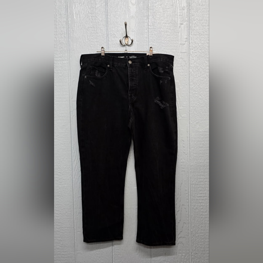 Nwot Size 12 Black High Rise Slouchy Straight Old Navy Jeans